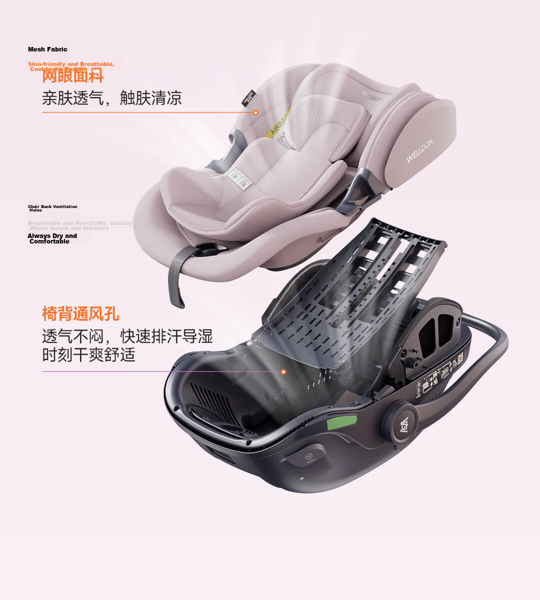 Welldon Little Crown 3 New National Standard Infant Car Seat Carrier 0-15 Months Newborn Baby Special Seat 26