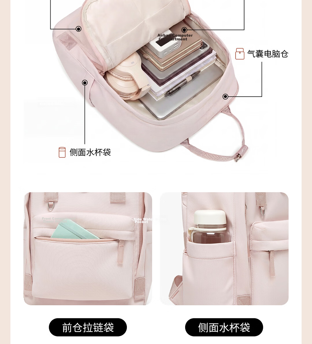 JINSHIWQ Women's Backpack Laptop Bag Lightweight Commuter High-Style College Student Casual Travel School Bag for Middle and High School Students 10