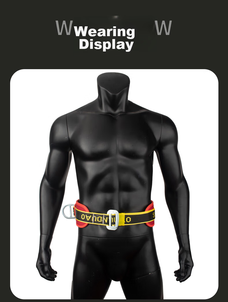 SHANDUAO Single Waist Safety Belt High-Altitude Work National Standard Insurance Belt AD9055 Red Single Small Hook 3m 16