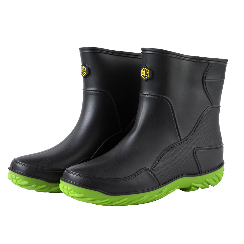 FOOTOPPO Rain Boots for Men, Mid-Calf Waterproof Shoes, Adult Mid-Top Water Boots, Fashionable Rubber Shoes, Water Boots for Wome