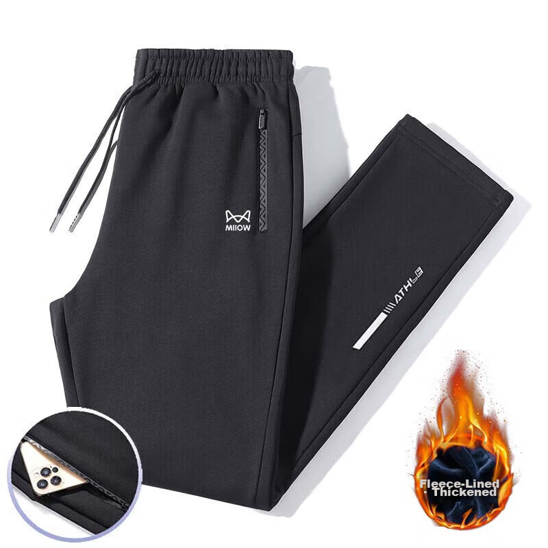 Miiow Casual Pants Spring Autumn Straight Leg Quick-Dry Solid Breathable Sports Pants Loose Fit Long Pants Black Straight Leg L 16