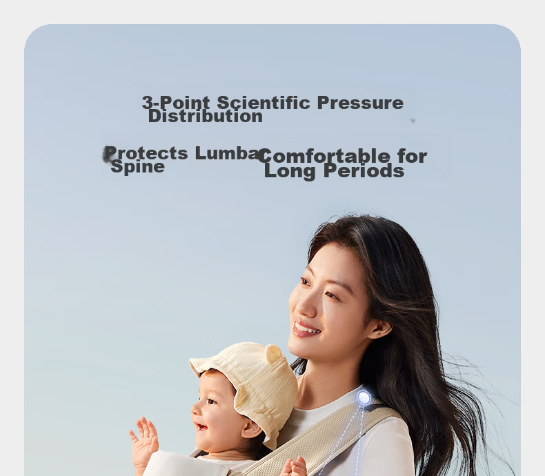 Babycare Waist Stool, Baby Carrier, Newborn Silicone Shock-Absorbing EPP Material, Suitable for 0-36 Months, CNAS Certified, Portable 12