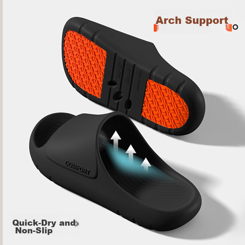 Gojaman Men's EVA Slippers Non-Slip Bathroom Indoor Outdoor Couple Thick Sole Silent Anti-Odor Cool Slippers 3