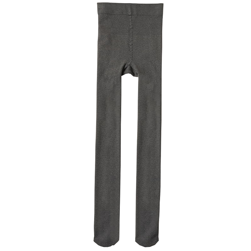 Nanjiren 300g Fleece-Lined Thick Leggings, Slimming Autumn And Winter Base Layer Pants for Women, Vertical Striped Tights, Warm Pants, Light Gray, Slip-O