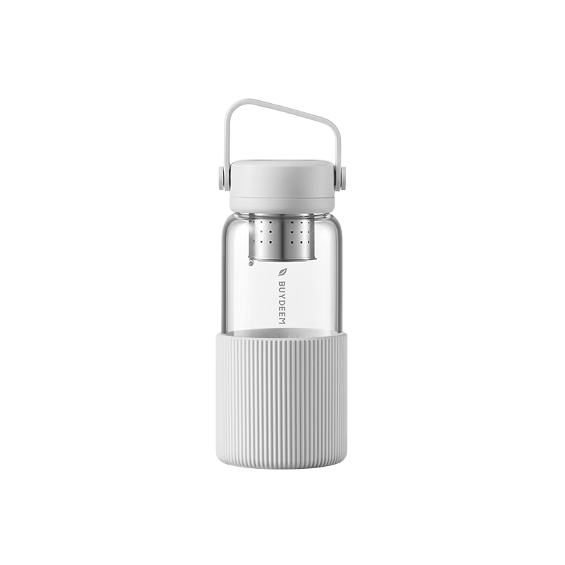 Buydeem Portable Tea Infuser Cup High-Temperature Resistant Glass Water Bottle with Titanium Tea Basket