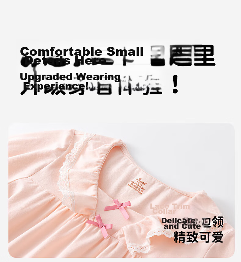 Dingguagua Girls' Cotton Long Sleeve Pajama Set Long Pants Air Conditioning Clothes Big Kids Princess Style Children's Homewear Pink 160 10