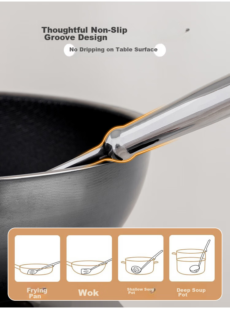 Banwu Life 316 Stainless Steel Mushroom Shovel Food Grade Mushroom Spatula Household Stir Fry Spoon High-end Iron Wok Spatula 12