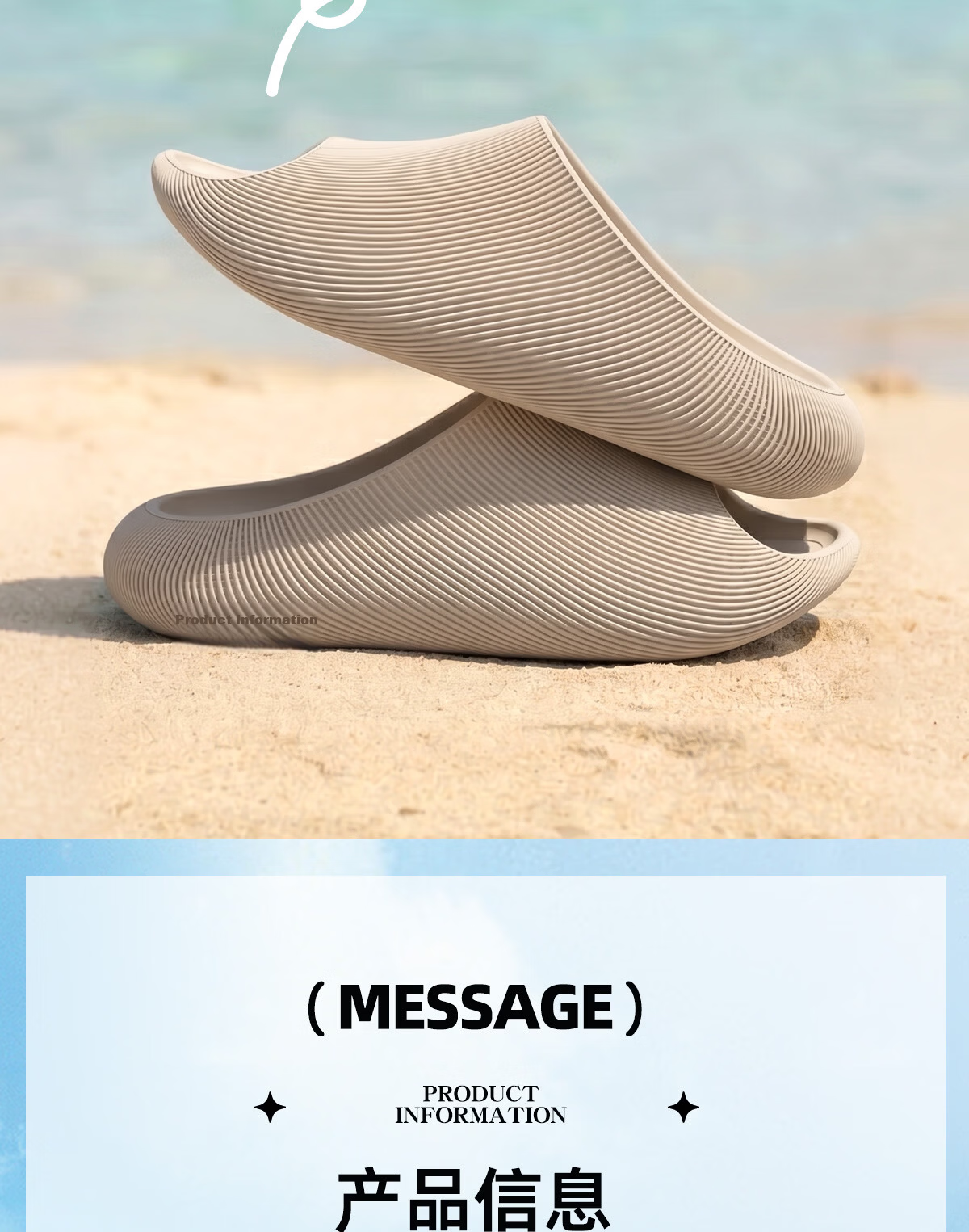 Duchen 3D Textured Sports Slippers Men's Summer Outdoor Beach Thick Sole Non-Slip Breathable Sandals Khaki Size 44-45 3