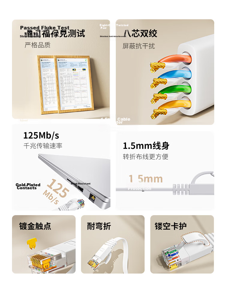ZLEUE Cat6 Gigabit Ethernet Cable, 8-Core Twisted Pair, High-Speed Network Cable for Engineering, Home, Computer, Broadband, Surveillance, And Network Patch Cord, Blue, 30 Meters, ZL-6300BL 2