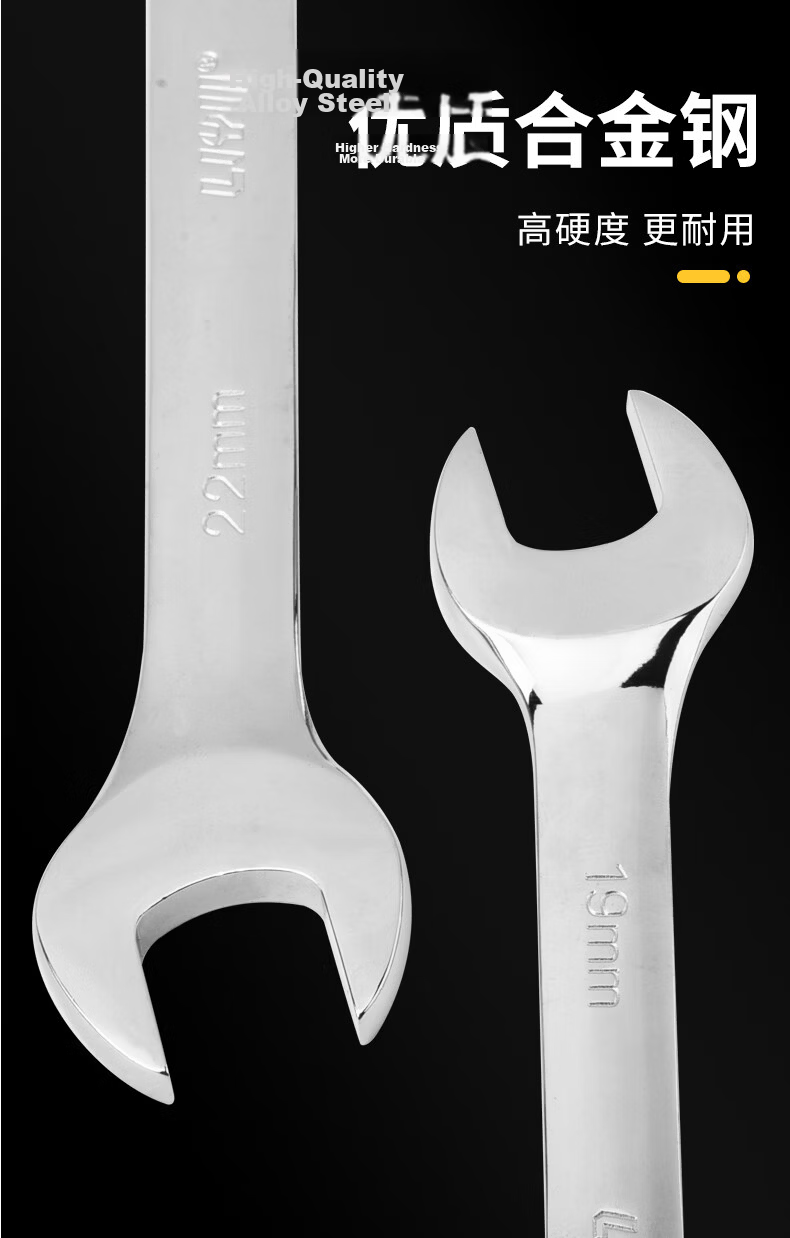 Liyu Double-Ended Open-End Wrench Mirror Polished Dual-Use Industrial Grade Quick Wrench Auto Repair Tool 10*12mm 4