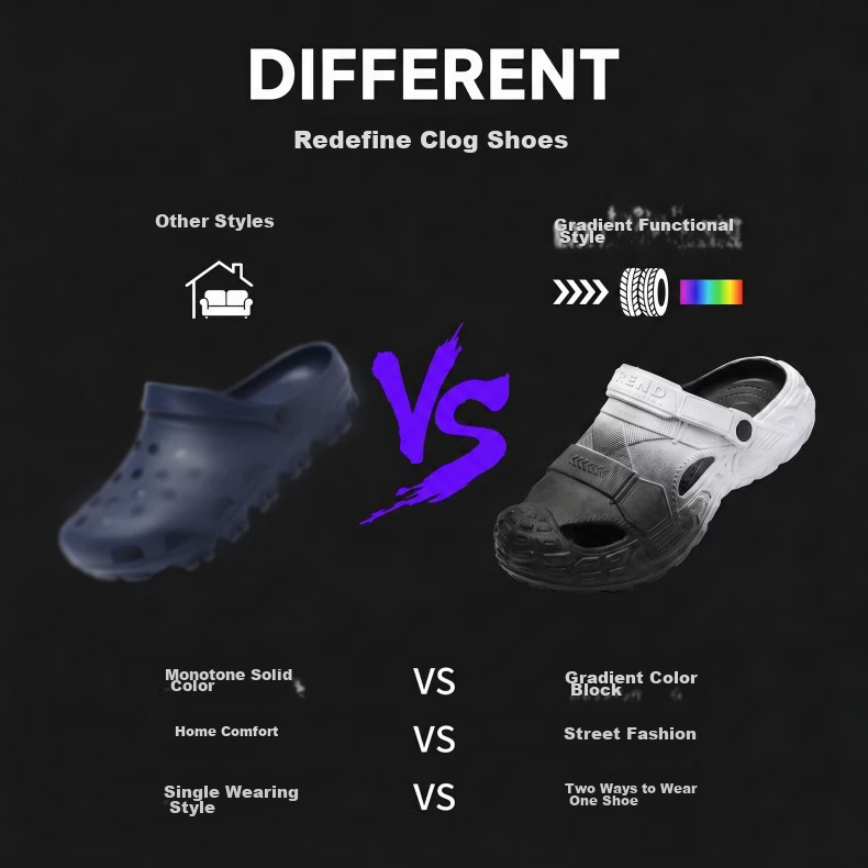 HIPANDA Men's Non-Slip EVA Hole Shoes Thick Sole Height Increasing Breathable Comfortable Open Toe Beach Driving Sandals 8