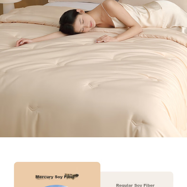Shuixingjiafang Soybean Quilt Summer Cool Quilt Double Air Conditioning Quilt Washable Summer Quilt Thin Quilt 220x240cm Approximately 4 Ji 7