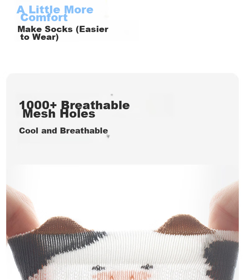 Nido Bear Kids Summer Cotton Short Socks Baby Thin Breathable Mesh Boys Ankle Socks 4