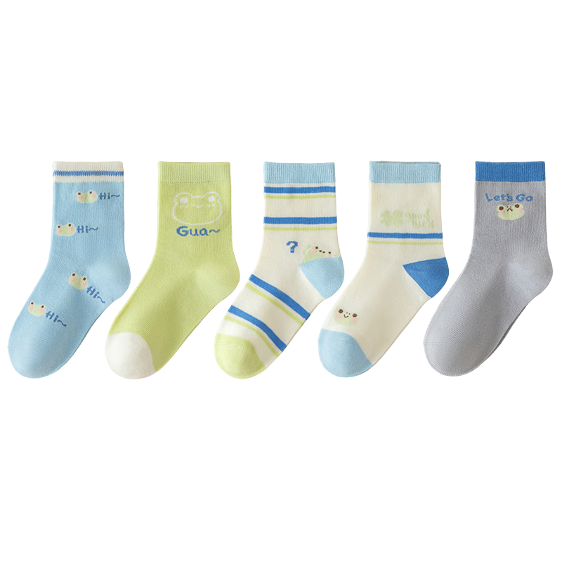 MiiOW Children's Socks, Boys' All-Season Cotton Mid-Calf Socks, Cartoon Breathable Socks for Kids And Toddlers