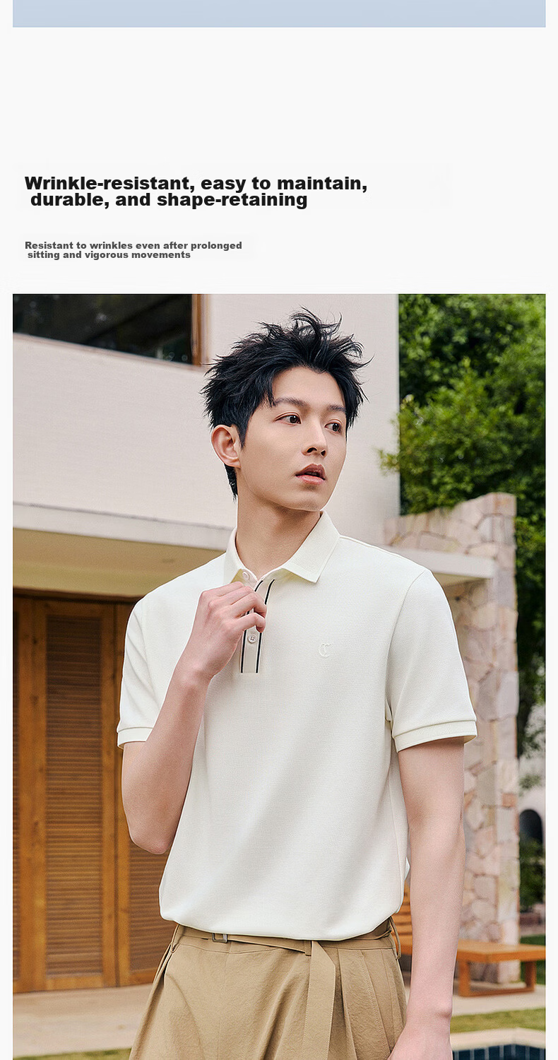 CABBEEN Pik Dazhu Cool Touch Polo Shirt Men Commuter Versatile 2026 Summer Breathable Short Sleeve Polo Shirt 9