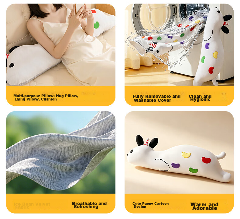 YUZHAOLIN Pregnancy Leg Hugging Side Sleep Pillow Ice Silk Cooling Long Body Pillow Removable and Washable 8