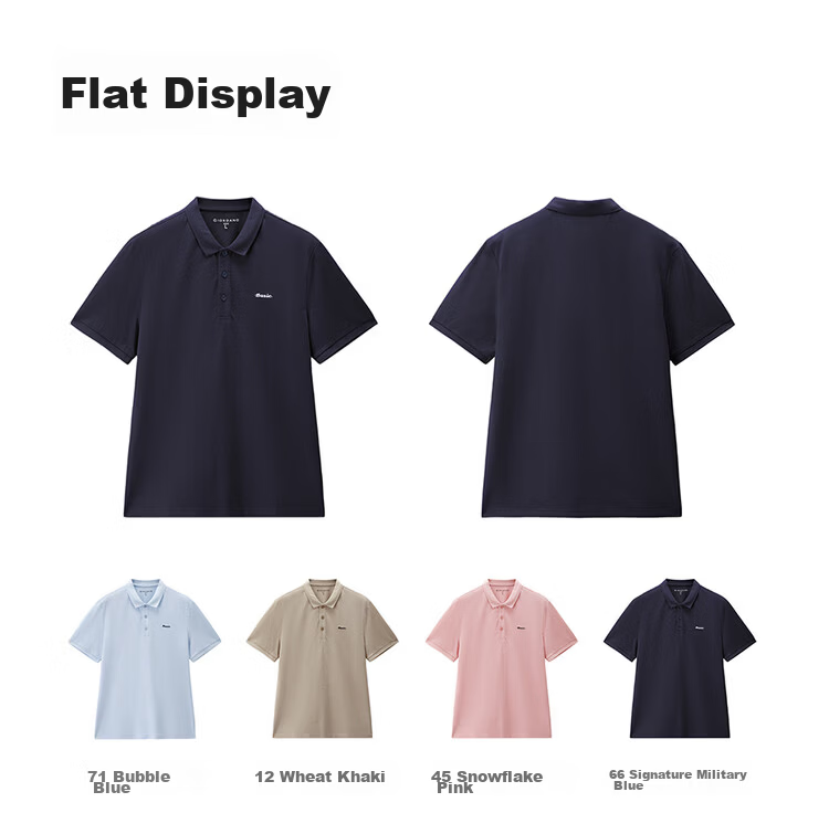 Giordano 2026 Summer New Black Technology Cooling Sun Protection Letter Embroidered Short Sleeve Polo Shirt Men 13016218 21