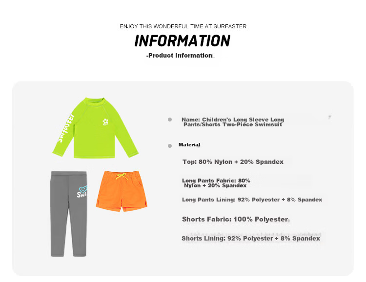 Sulang Kids Swimming Trunks Double-Layer Lined Boys Beach Shorts Anti-Embarrassment Fluorescent Green 140 8