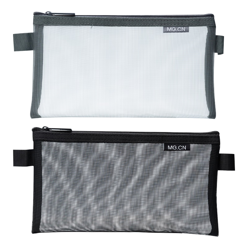 M&G Stationery Transparent Mesh Pencil Case Handbag, Exam-Specific Transparent Bag Stationery Bag Stationery Box Can Be Taken into Exam Room for Civil Service Exams, Postgraduate Entrance Exams, High School Entrance Exams, National Exams, Black APB95494