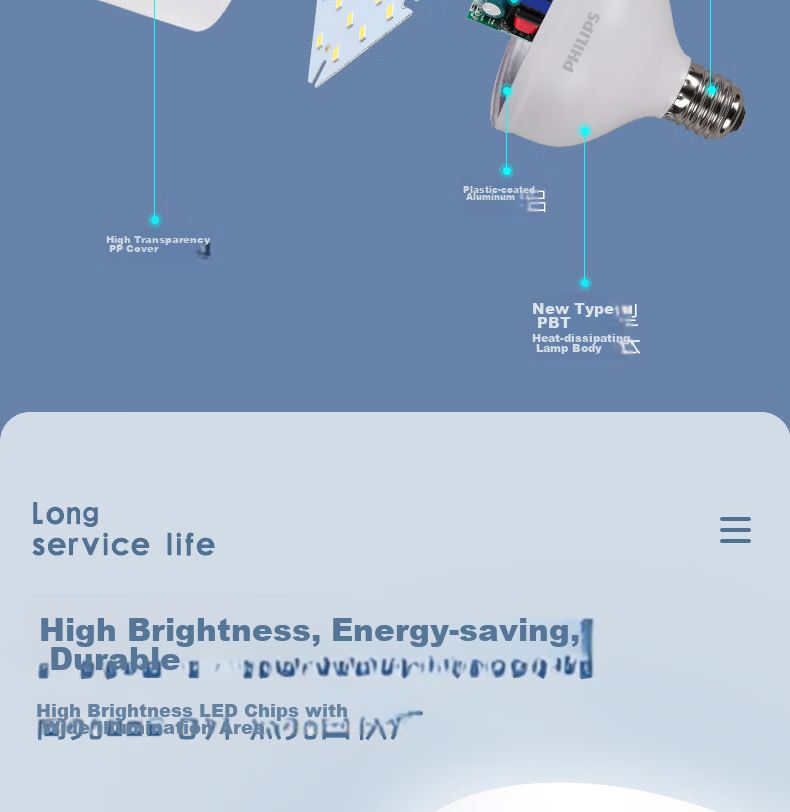 PHILIPS LED Bulb, Constant Brightness, Low Bay Light, High-Power Energy-Saving Lamp, E27 Screw Base, 30W, Cool White (6500K) 8