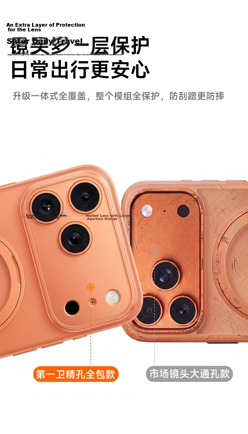 DIVI Pivot Shell S2 [Precision Hole Lens Full Coverage] Compatible with iPhone 17 Case Apple 17 Protective Cover 360° Rotatable Magnetic Anti-Drop Stand 4