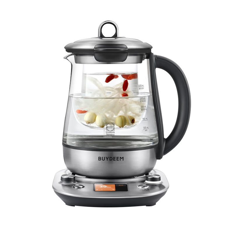 Buydeem [Glue-Free] Health Pot Herbal Medicine Pot Multifunctional High-End Scheduled Tea Maker Business Full Stainless Steel Imported Glass Smart Kettle K187