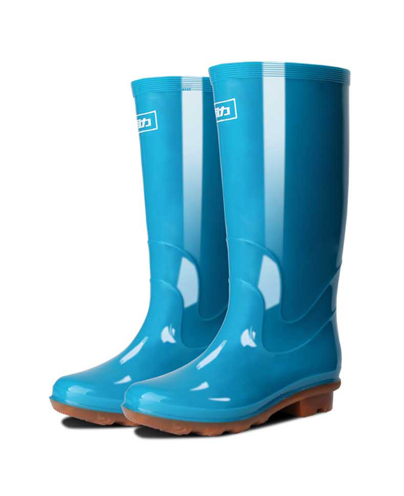 Huili Women's Fashion Rain Boots, Water Shoes, Outdoor Waterproof Non-Slip Wear-Resistant Comfortable Overshoes HL513 High-Top Black Size 40 17