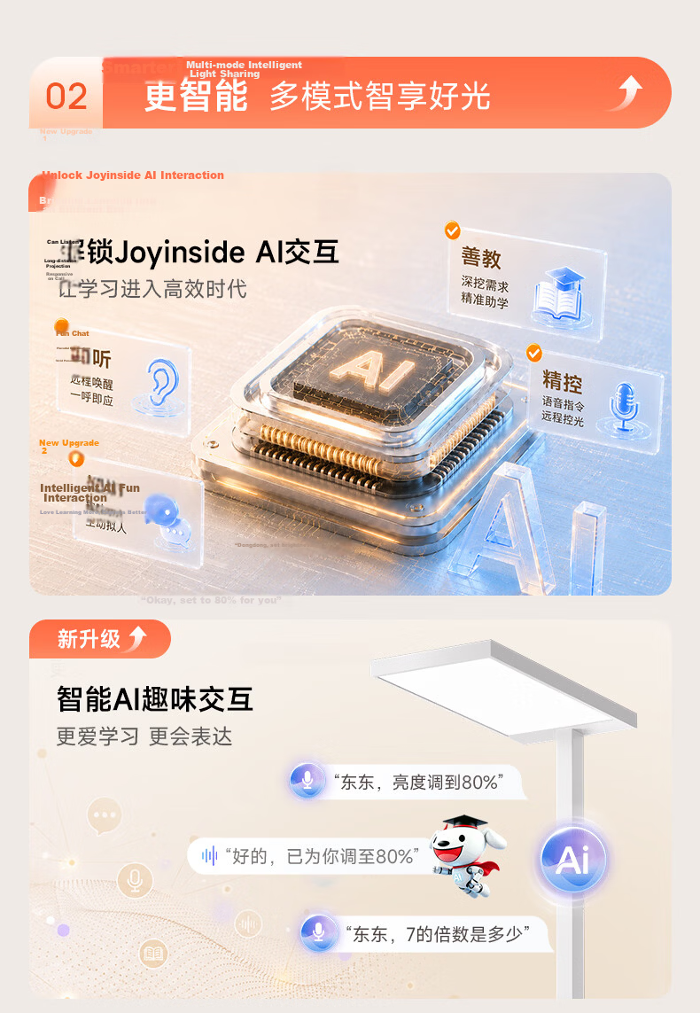 Haishibao JD AI Eye Protection Full Spectrum Smart Student Study Reading Floor Lamp E2C-120W-iJ 14