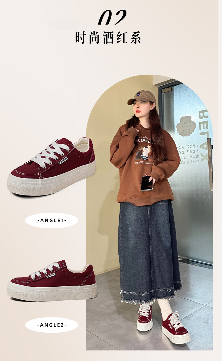 Global Canvas Shoes Women 2026 New Versatile Student Casual Sports Niche Thick Sole Sneakers 5