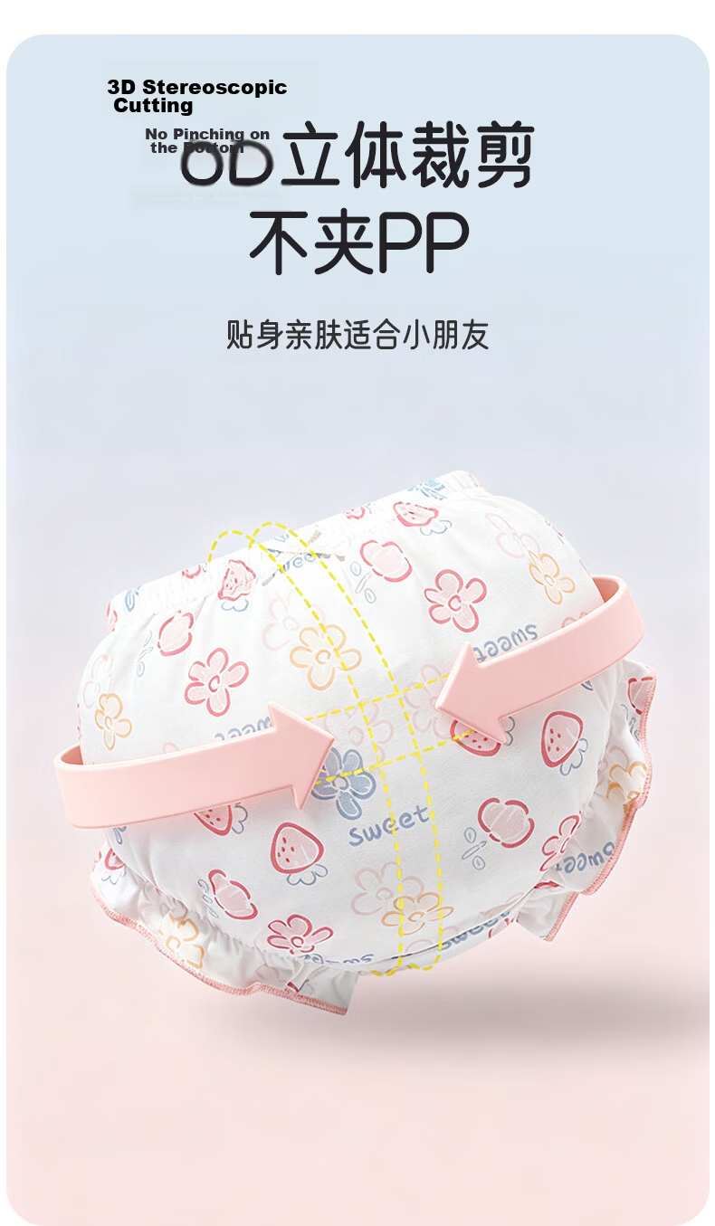 Aibaochi Children's Underwear Baby Bread Pants Girls Pure Cotton Triangle Shorts Kids Pants 4-Pack Dog Pattern Size 100 T200 4
