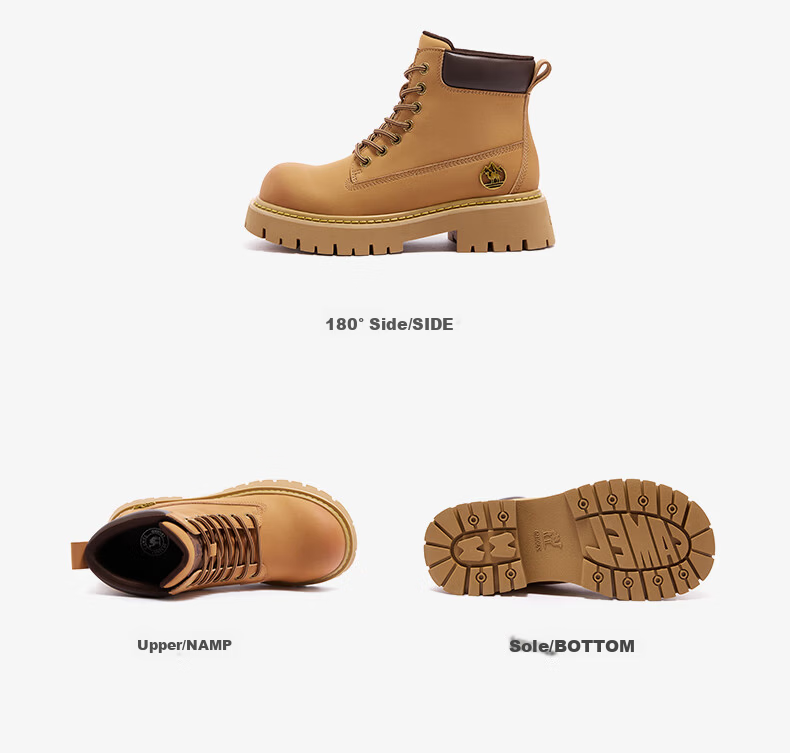 CAMEL [Shanyue] Women's Work Boots, Trendy Thick-Soled Martin Boots, L25W076018A, Khaki (Suede), Size 36 67