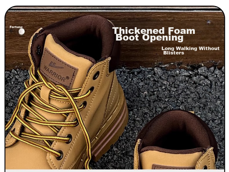 Warrior Women's Martin Boots Summer British Style Hiking Short Boots Workwear Outdoor Yellow Boots 1327 Camel Color Size 38 31