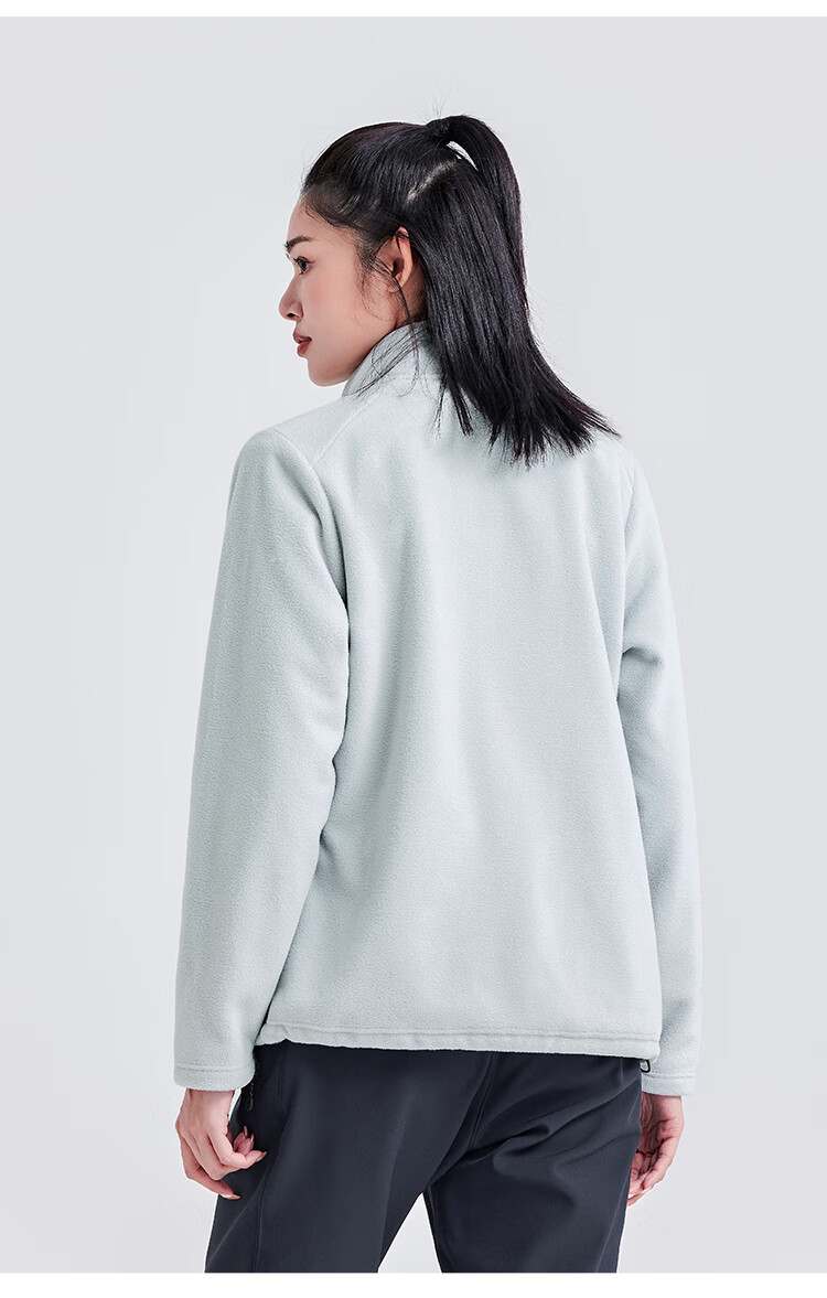 Pioneer Camp Outdoor Stand-Collar Fleece Jacket for Women, Autumn And Winter Plush Lining Fleece Coat, Windproof Warm Cardigan Inner Layer 20
