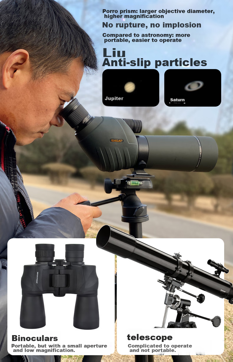 SAGA Professional Variable Zoom Birdwatching Telescope 20-60x High Power HD Spotting Scope Compatible with DSLR and Smartphone 28