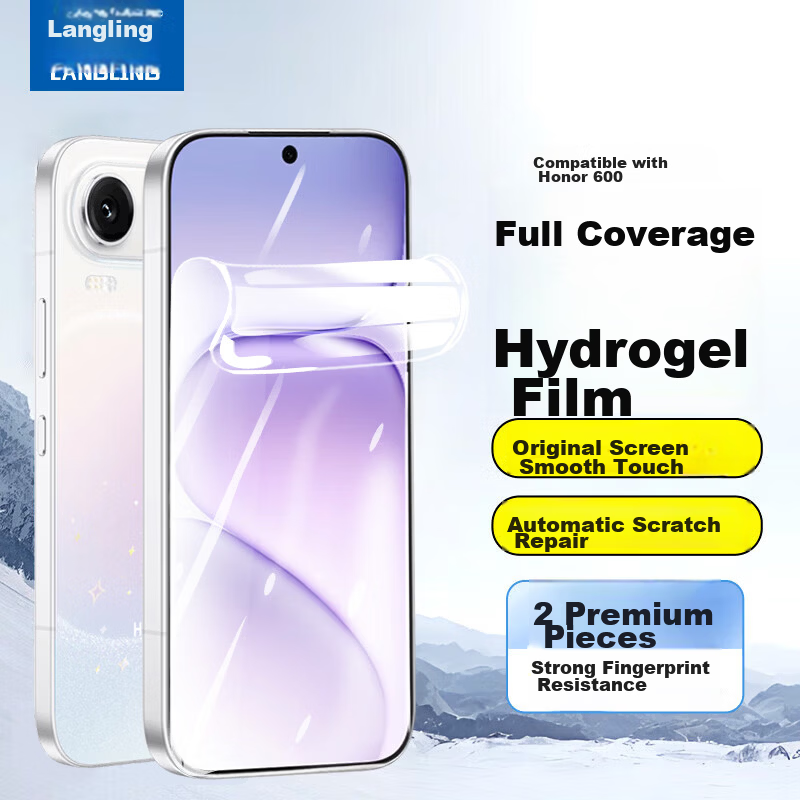 Langling [2-Pack Original Sensation Film] Compatible with Honor 600/600 Pro Screen Protector Honor 600 Super Edition/Vitality Edition Full Glue Hydrogel Film Non-Tempered Soft Clear Bubble-Free
