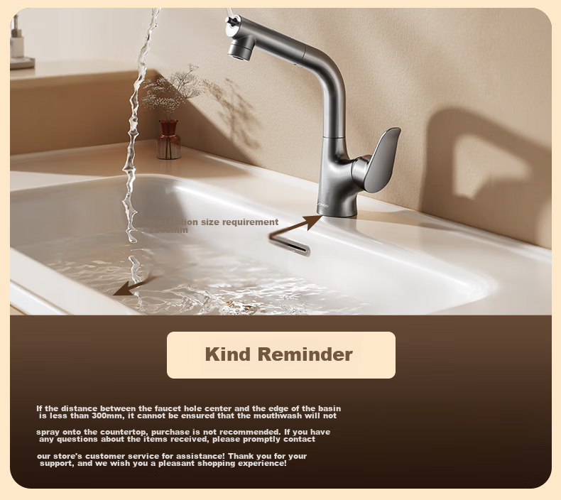 JOMOO Bathroom Basin Faucet Dual Control Hot and Cold Water Lift Pull-Out Gunmetal Gray 32399 Upgrade 3