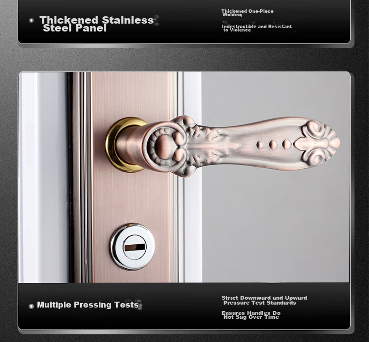 Aoben Door Handle Anti-Theft Lock, Entrance Door Lock Stainless Steel Anti-Pry Lock W01 (Without Lock Body Or Lock Cylinder) 6