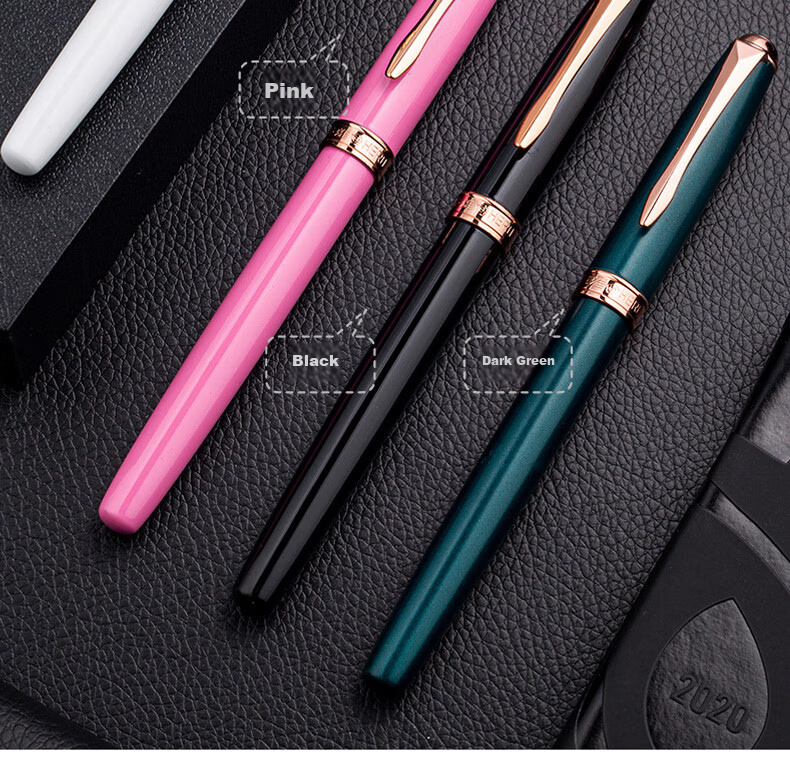 HERO Fountain Pen 850 Black Classic Business Adult Signature Pen Unisex Birthday Gift Iridium Ink Gift Box Set with F Nib 13