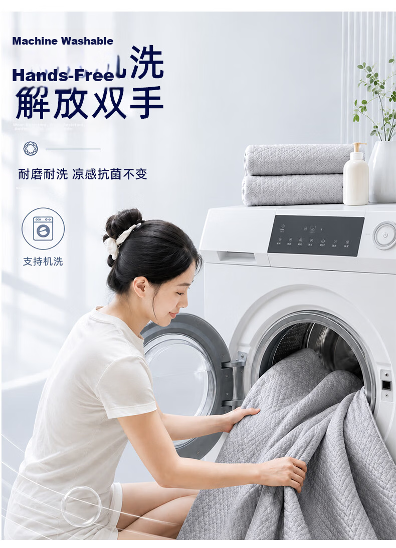 Fengyun [Muyu·Shi] Ice Silk Fitted Sheet A-Class Antibacterial Foldable Summer Cooling Mat Three-Piece Set Gray Coffee 1.8*2m Gray 8