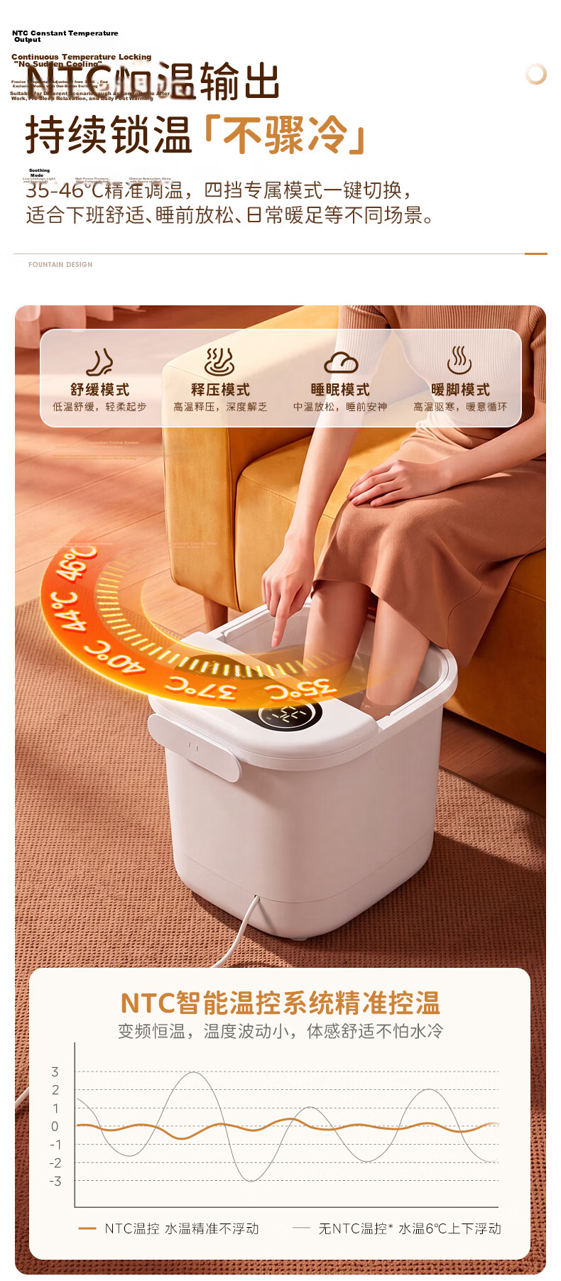 Midea Foot Soaking Bucket Heated Fully Automatic Massage 2026 Smart Foot Bath Sterilization Foot Wash Basin Sprinkler Warm Soak Teacher's Day Birthday Gift for Men, Women, and Elders ZL301 9
