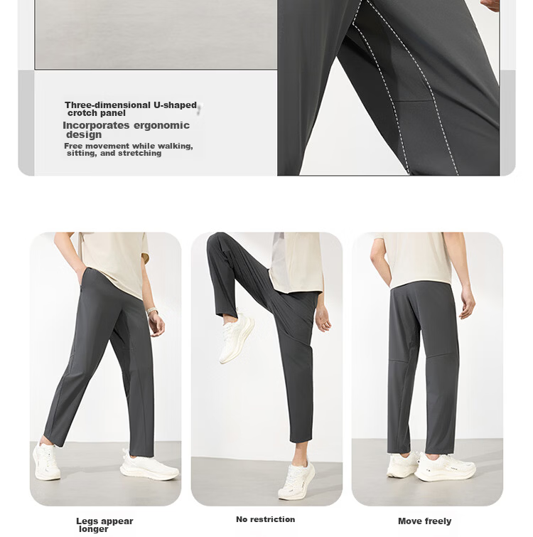 361° Men's Sports Pants Spring Summer New Sun Protection Casual Cool Stretch Straight Leg Trousers 652614713-3 6