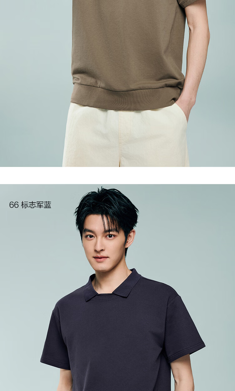 Giordano 2026 Summer New Pure Cotton Loose Fit Two-in-One Collar Short Sleeve Polo Shirt Men 13016207 15
