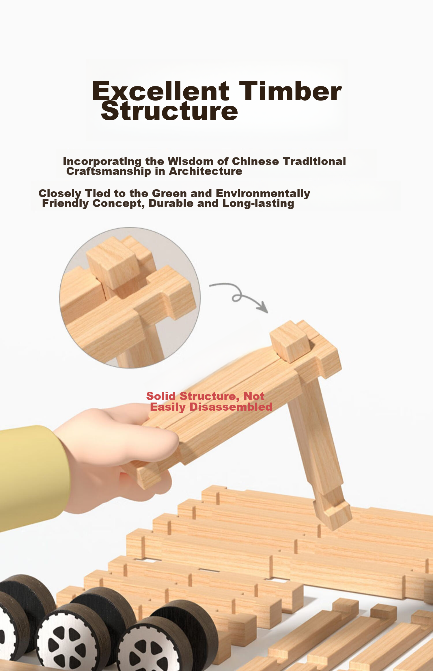SHIGUANGXUE Lu Ban Mortise And Tenon Building Blocks, Children's Toy House, Construction Game, Wooden Toys, Birthday Gift for Boys And Girls 15