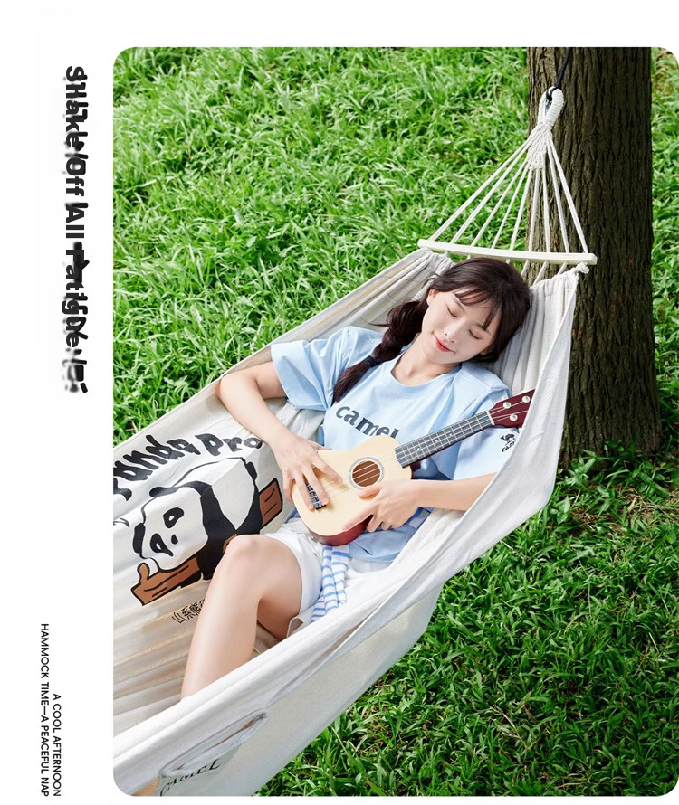 CAMEL Outdoor Hammock Swing Anti-Tip Camping Picnic Travel Mesh Bed Dorm Hanging Chair 1142253006A Warm Sand Color 14