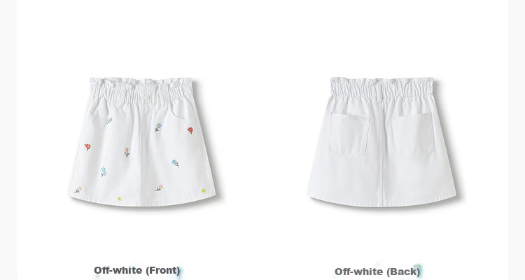 BALABALA Children's Clothing Girls' Shorts Summer 2025 All-Cotton Denim Casual Embroidered Puff Skirt 208225110004 13