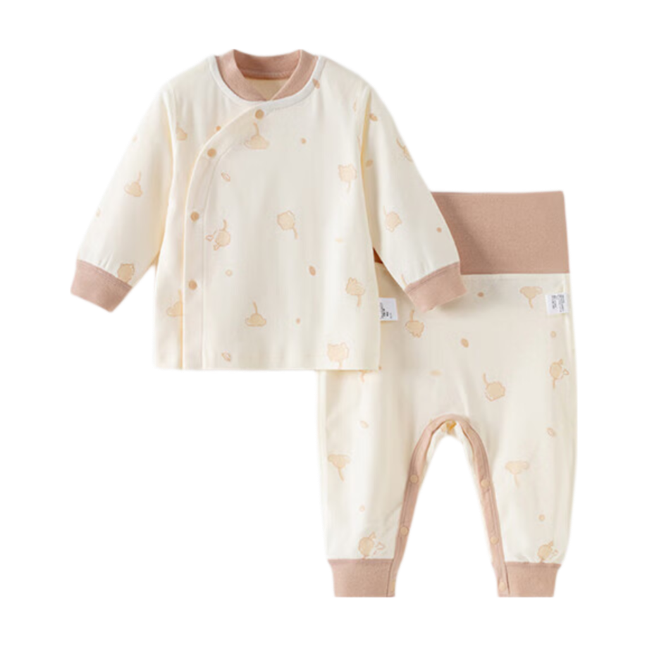 Happy Little Bear Baby Autumn Long Johns Children's Underwear Two-Piece Set Homewear Infant Spring and Autumn High-Waist Cotton Clothes