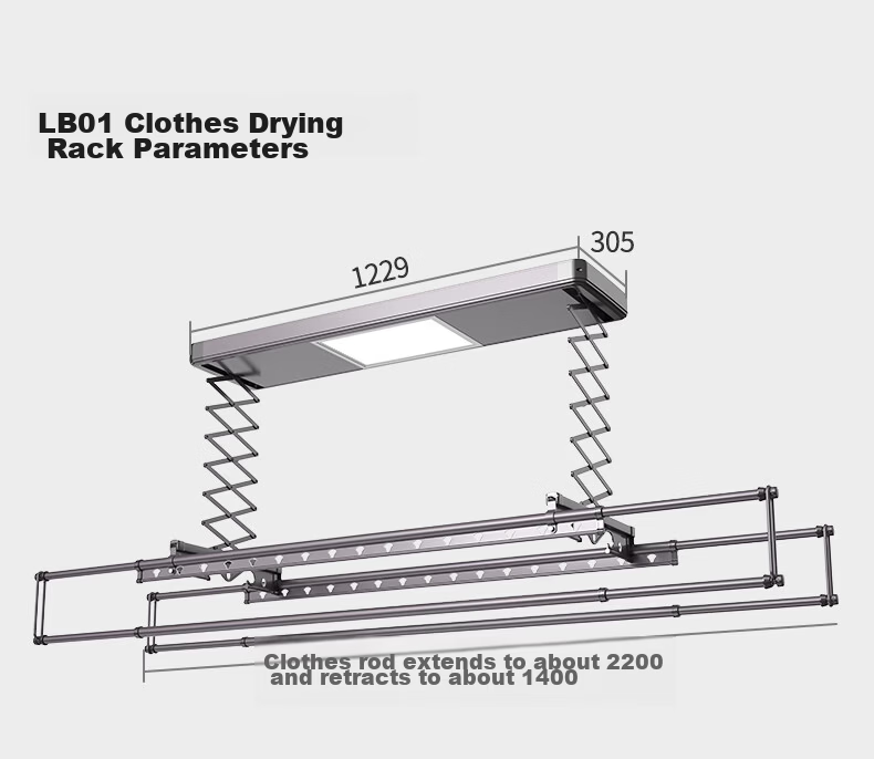 Liangba Smart Clothes Drying Rack LB08 Electric Balcony Liftable Hidden Hanging Rack 25