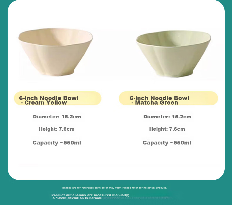 AOmeiyou Cream Style Ceramic Ramen Bowls Set of 2, 6-Inch High-End Household Soup Bowls 9