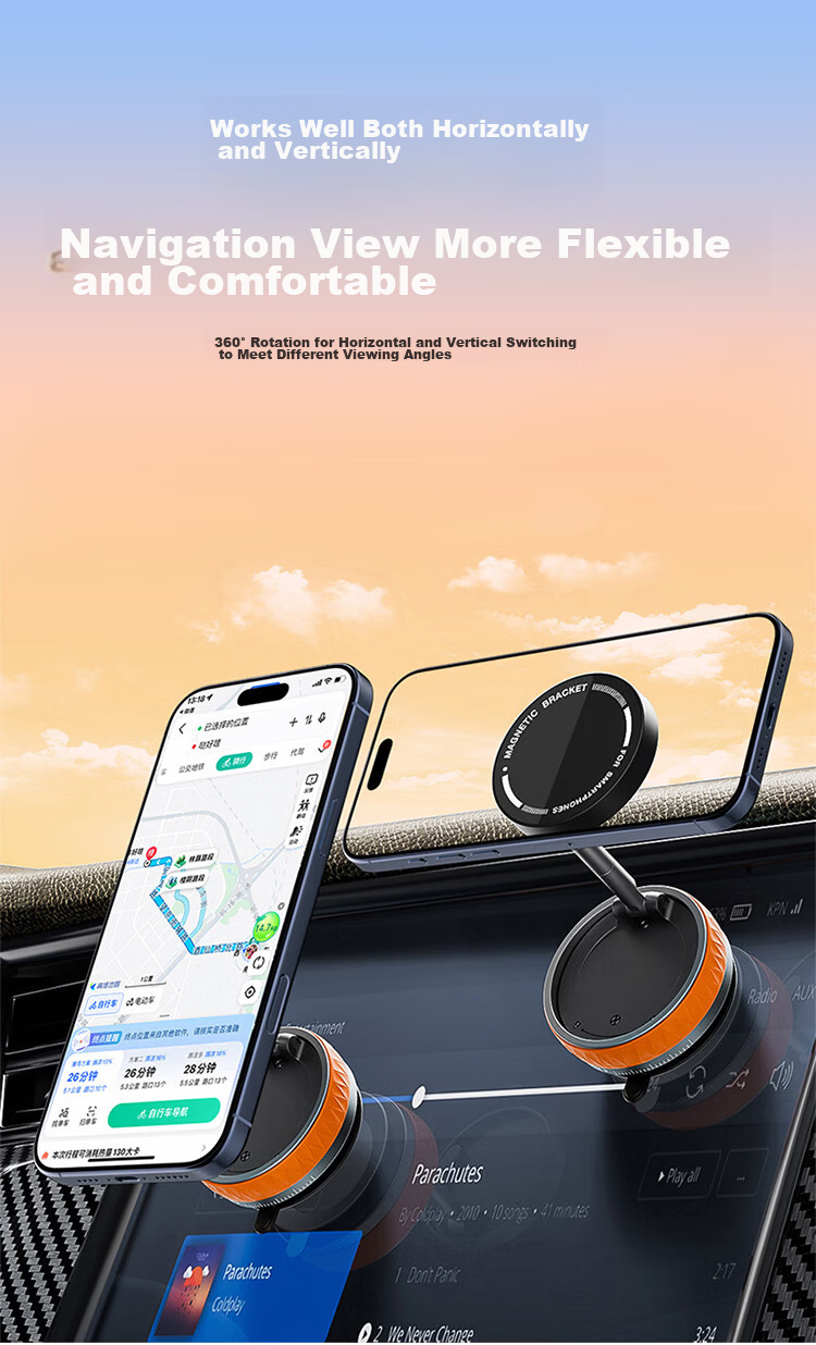 BZBC Car Magnetic Phone Holder Vacuum Suction Cup Universal Dashboard Mount for Car Navigation 2026 New Desktop Support Stand 4