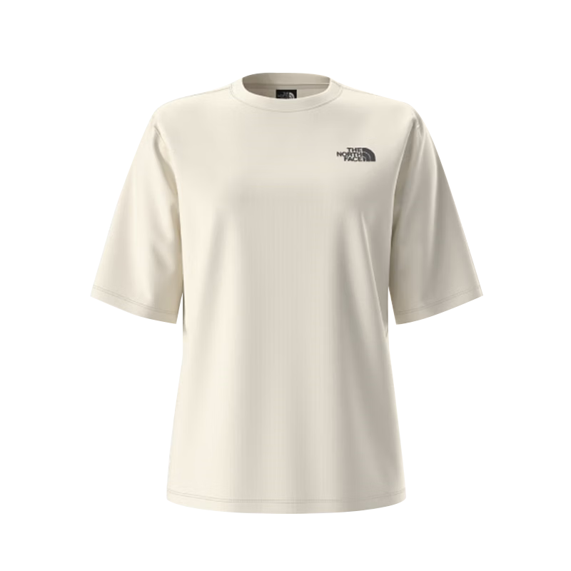 The North Face Women's Embroidered Pattern Casual Fashion Short Sleeve T-Shirt 8JKZ Off-White/QLI XL